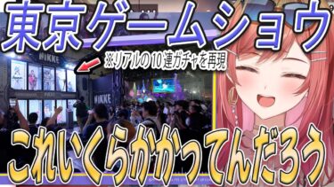 NIKKEのリアル10連ガチャを見て費用が気になる一条莉々華【ホロライブ切り抜き/東京ゲームショウ】